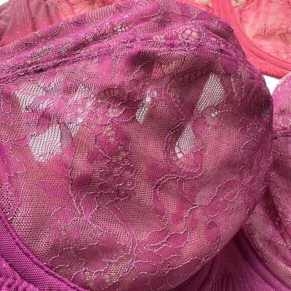 2 Wacoal Bras Retro Chic Full Figure Underwire 855186 Lace Women's 36DD Unpadded - Picture 5 of 12